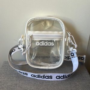 Adidas White Clear Festival Cross Body Rave Day Drink, Football game, Concert